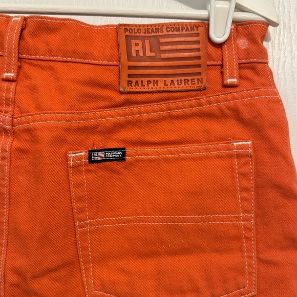 Ralph Lauren Polo Jeans Company womens denim mini skirt 8 orange vintage 90s Y2K - Picture 5 of 12